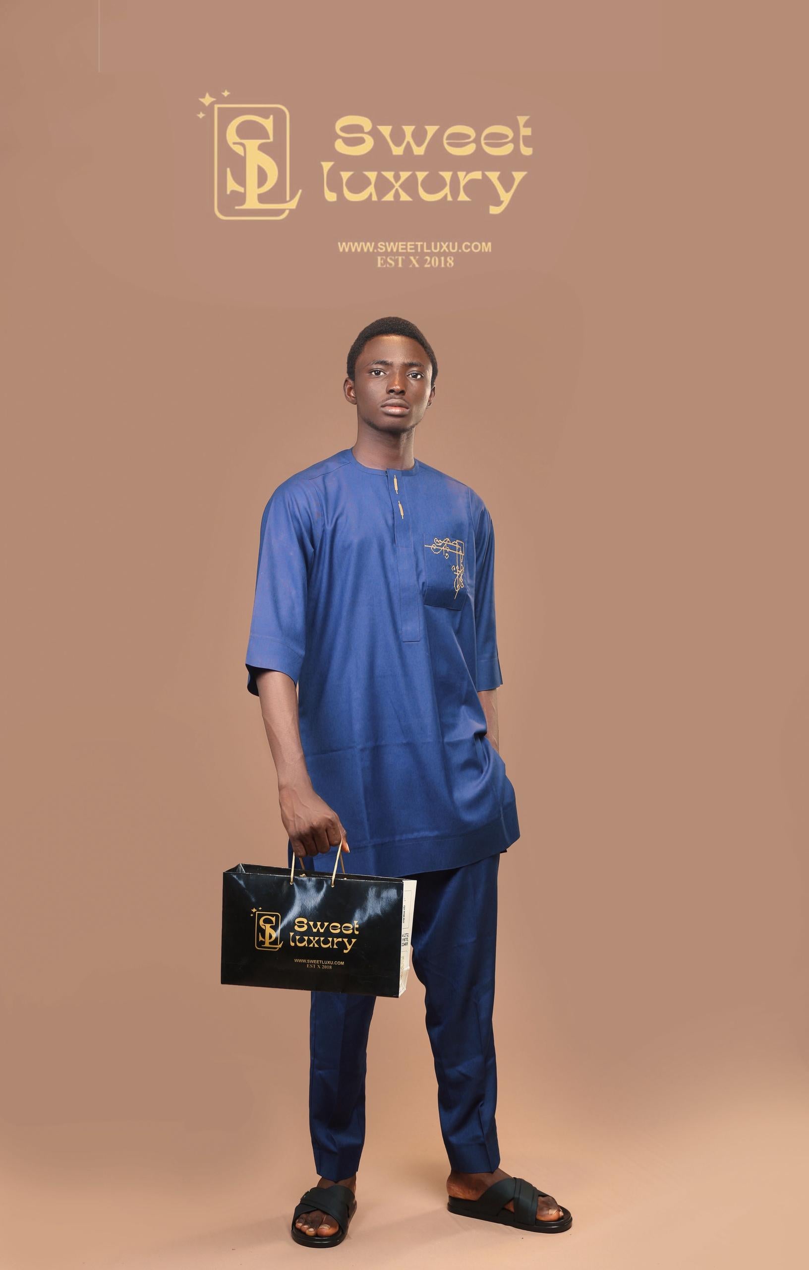 Royal Blue Elegance Kaftan